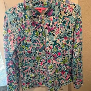 Lilly Pulitzer Floral Zip-Up Jacket in Blue and Pink
